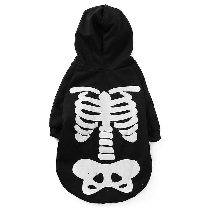 Costum de Halloween pentru caini, material din bumbac, elastic, potrivit pentru ocazii diverse, negru, XS