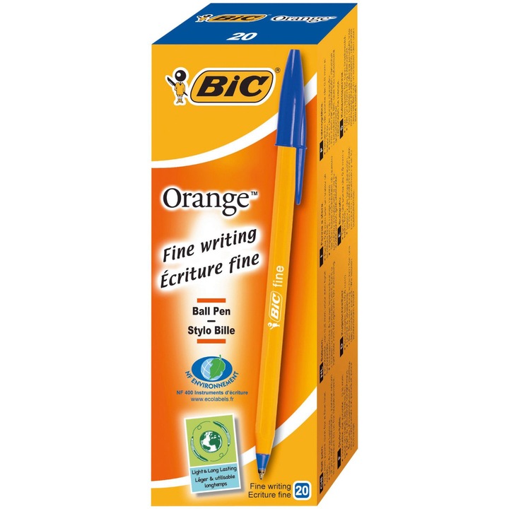 Bic Orange Fine golyóstoll, Kék, 20 db/doboz