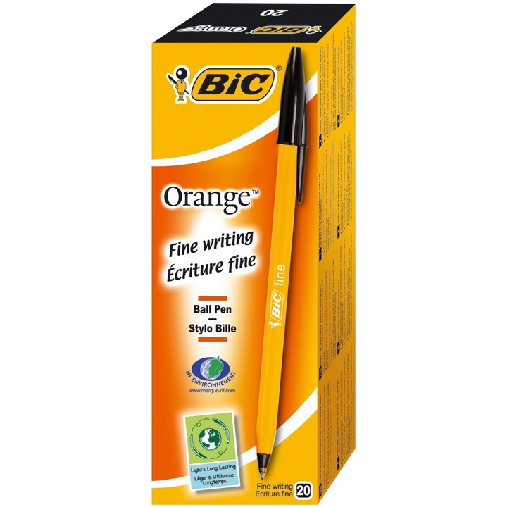 Химикал Bic Orange Fine, Черен, 20 броя/кутия