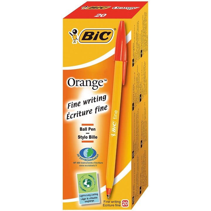 Химикал Bic Orange Fine, Червен, 20 броя/кутия