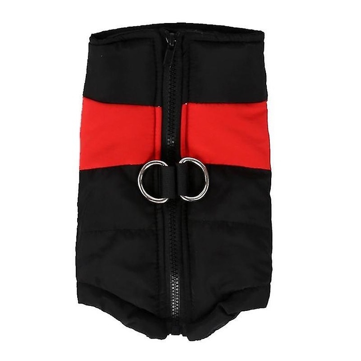 Haina pentru caini, Benobby, geaca captusita cu fermoar, impermeabila, rosie, marimi S-7XL, pentru caini mici, medii si mari