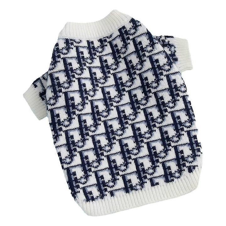 Pulover pentru caini, Benobby, design clasic cu carouri, calduros, cu guler, marime medie