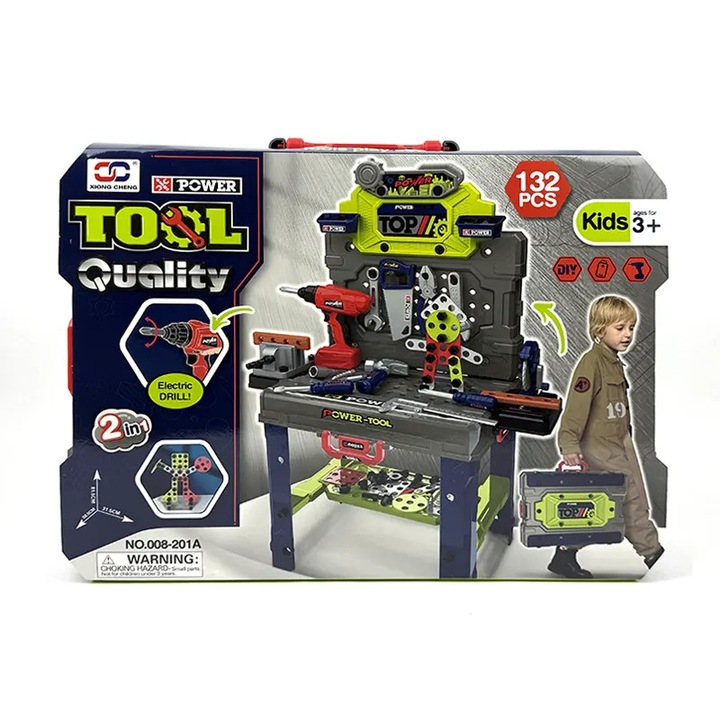 Детска работилница, С инструменти и куфар – Power Tool Set