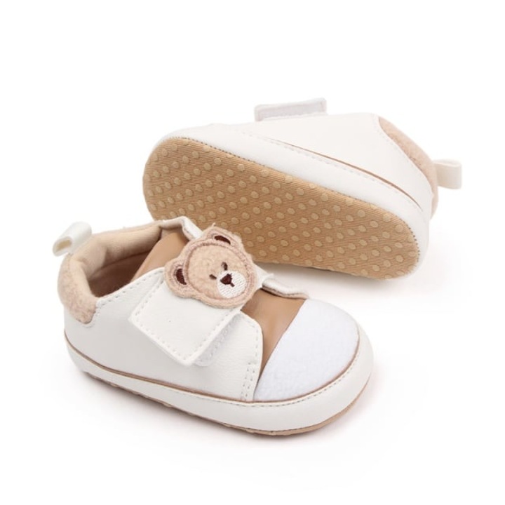 Маратонки SuperBaby, Модел AL 18993 Teddy, За бебета, Текстил, Момчета, Кремаво с бяло, Бял/Крем