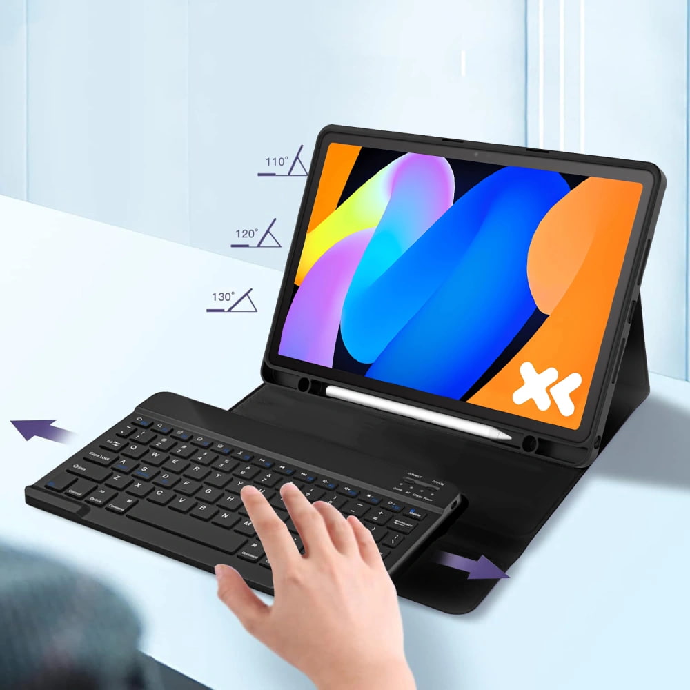 Husa pentru Lenovo Idea Tab 11 inch 2025 cu tastatura iluminata wireless detasabila RGB 7 lights, Bluetooth, USB Type-C, functie stand si slot stylus, negru