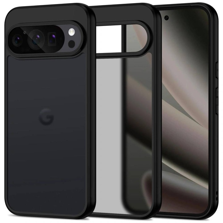 Husa pentru Google Pixel 10 / Pixel 10 Pro cu protectie lentile, Anti-Scratch, Anti-Fingerprint, Anti-Oil, Never-Yellow - negru mat