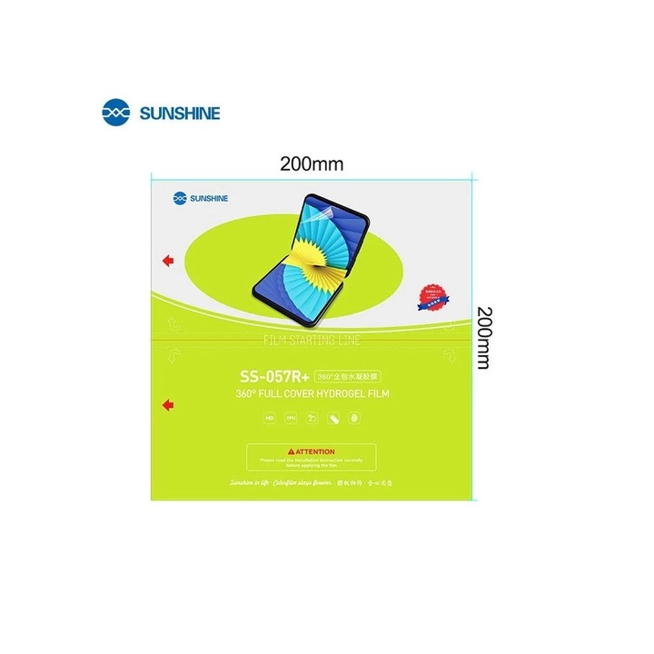 SUNSHINE SS-057R+ 360° Hydrogel kijelzővédők okostelefonokhoz, 25 db