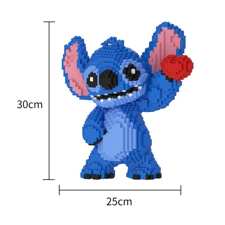 Set de constructie, 7000 pies, Lilo & Stitch, dezvolta abilitati senzoriale si creativitate, pentru adulti si copii de 6 +, Cel mai bun cadou pentru copii si prieteni, material rezistent, usor de instalat, AjieQaQ®, Albastru