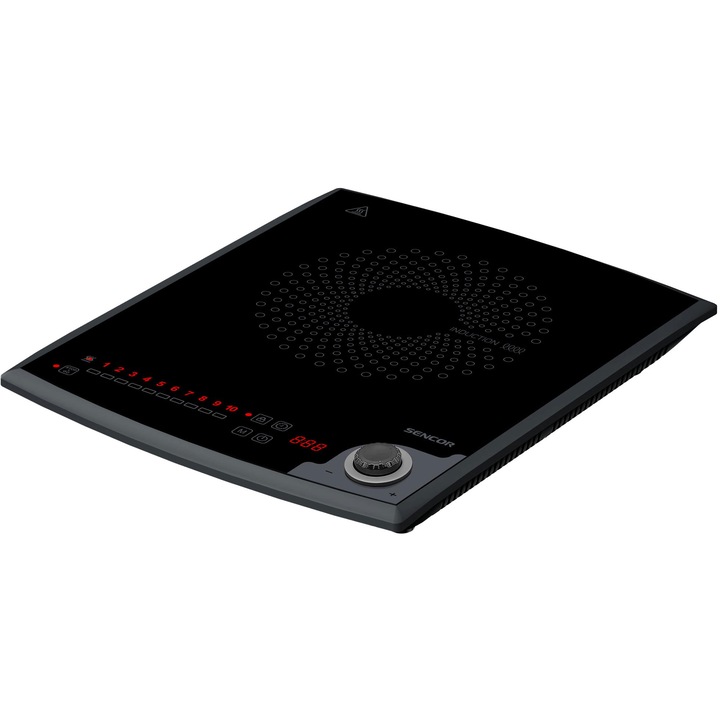 Sencor SCP 3414GY, Egyzónás indukciós főzőlap 2000 W, 10 hőmérsékleti szint (60–240 ℃), Fekete