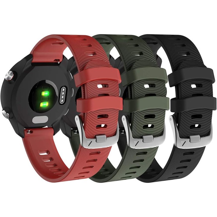 Bratara din silicon pentru smartwatch, 20mm, compatibila cu Garmin Forerunner 245/245 Music, Vivoactive 3, Vivomove HR, culori multiple