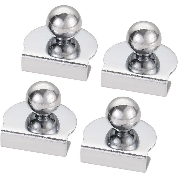 Set 4 manere usa din sticla, fara gaurire, 40x40x2mm, pentru sticla 5-8mm, metalice
