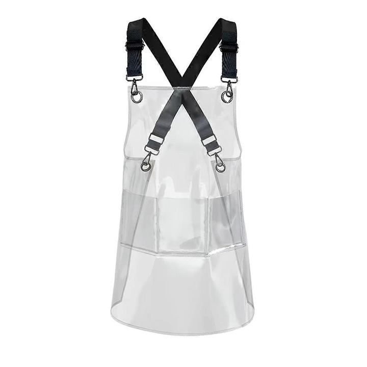 Sort de lucru unisex cu buzunare, negru, 60cm, pentru bucatarie si salon de coafura, set de 1 buc.
