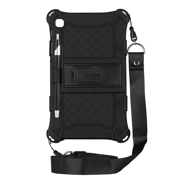 Samsung Galaxy Tab A7 Lite 2021 tablettok, szilikon, fekete, 22x13cm, tollal szettben