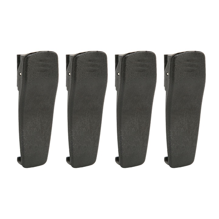 Set 4 clips de curea pentru radio Motorola, plastic, negru, usor de instalat, compatibil cu mai multe modele