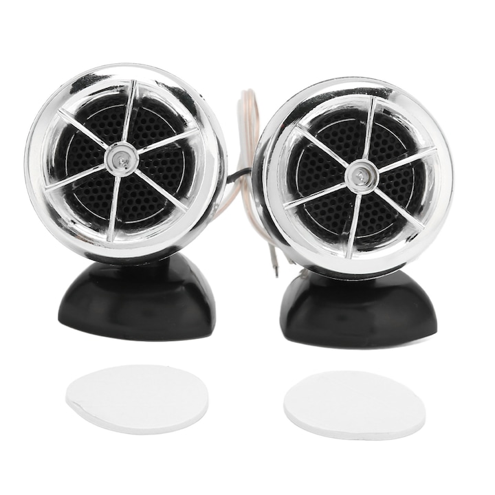 Set 2 boxe tweeter auto, 1200W, sensibilitate ridicata, compatibile cu sisteme audio auto, argintii