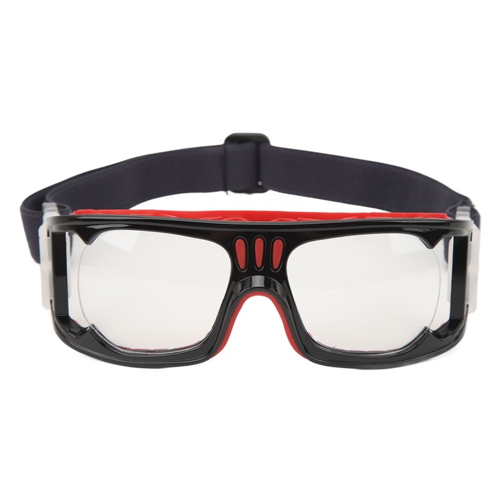 Ochelari sport, impact rezistent, anti-ceata, cu banda ajustabila, negru-rosu, 1 set