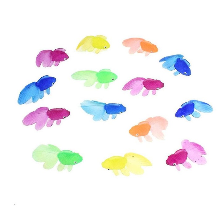 10 db PVC hal játék, véletlenszerű színekben, 4,5 cm