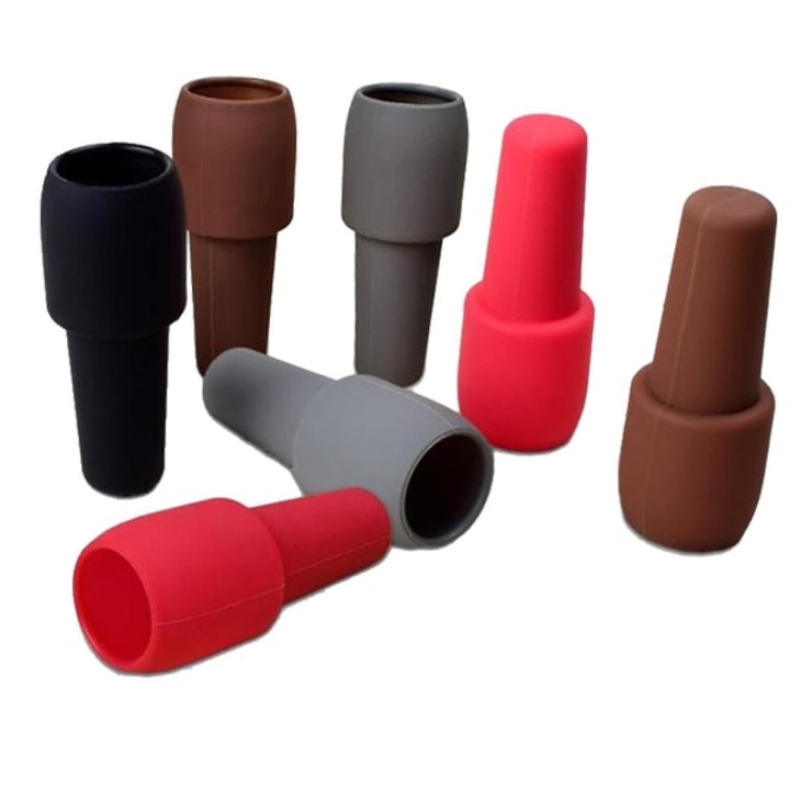 Set 12 dopuri de vin din silicon reutilizabile, multicolor, pentru sticle de vin