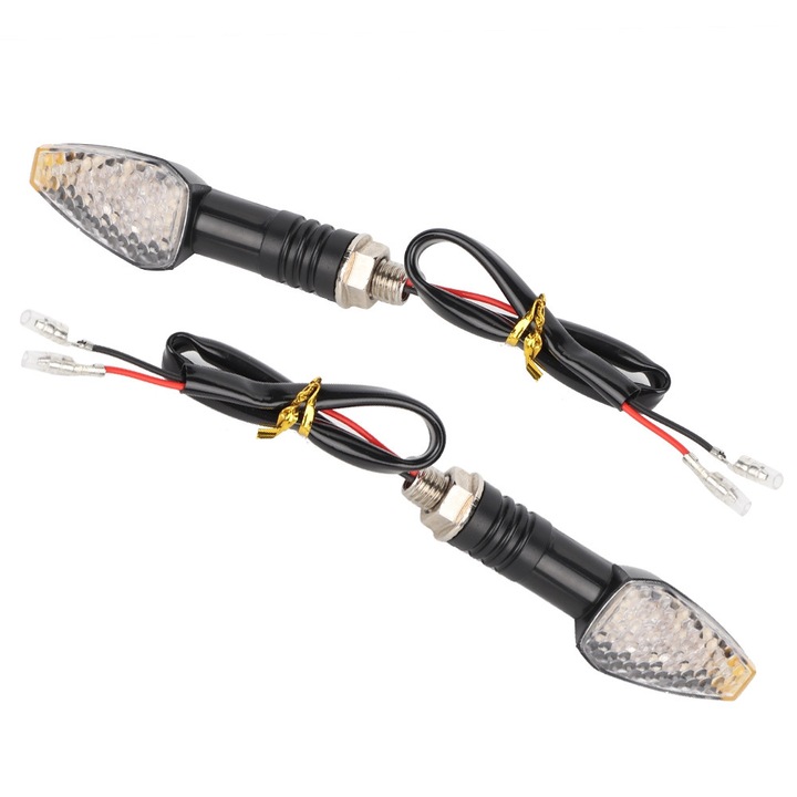 Set semnalizatoare LED 10, ABS, transparent, pentru motocicleta, ATV, 12V