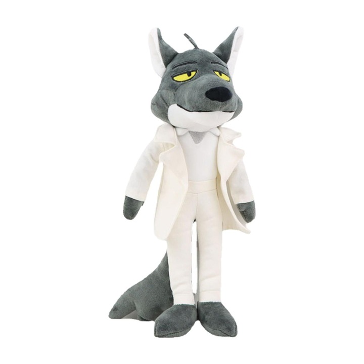 Jucarie de plus Mr. Wolf, 40cm, gri, set de cadou pentru copii