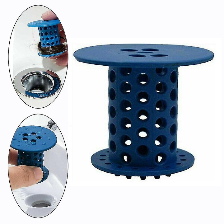 Capcana pentru par, 5x4x5cm, alb/albastru, set 1 buc.