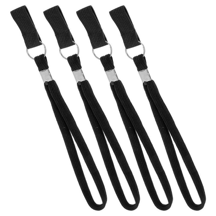 Set 4 curele pentru baston, negru, nylon, 24.50x1.50x0.50cm