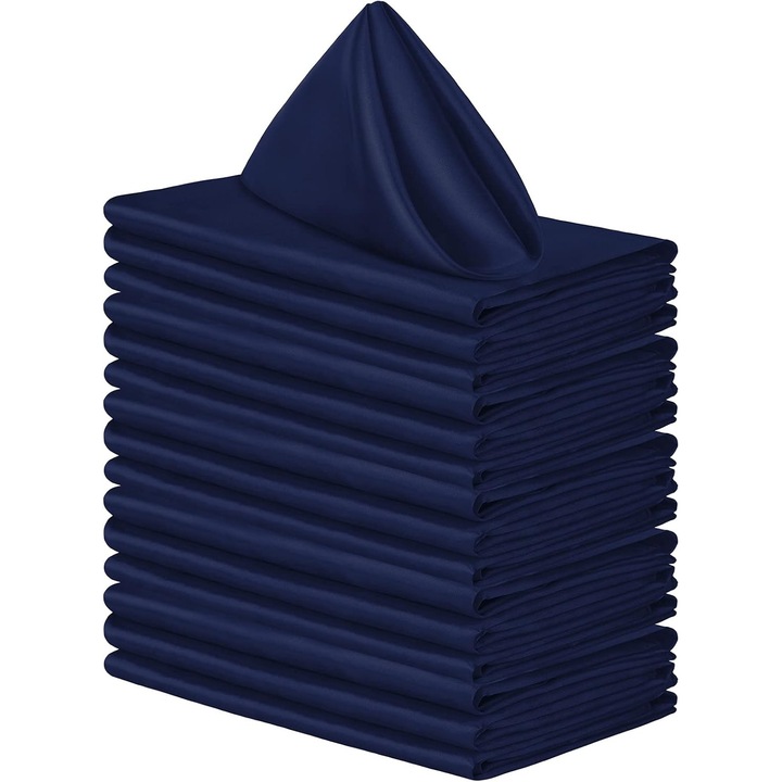 Set 12 servetele din satin, 40x40cm, pentru decorare masa, elegante si rezistente