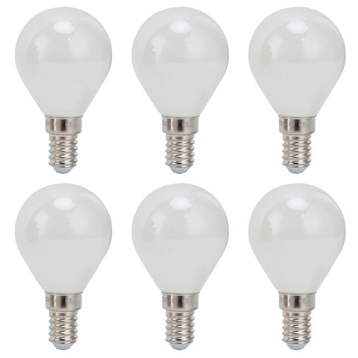Set 6 becuri LED G45 4W, E14, 220V