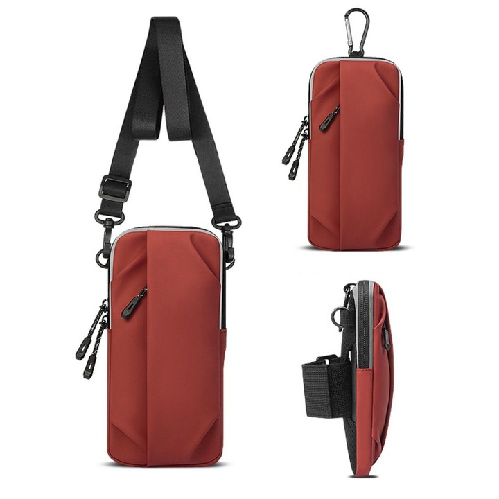 Sporttáska futáshoz, karra, piros, 7 hüvelyk