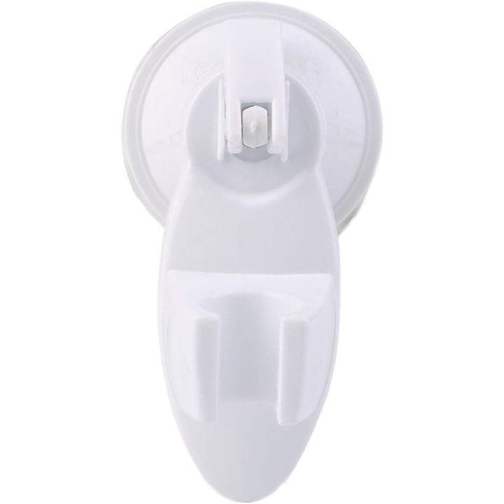 Suport de baie, tip ventuza, alb, stil modern, material durabil