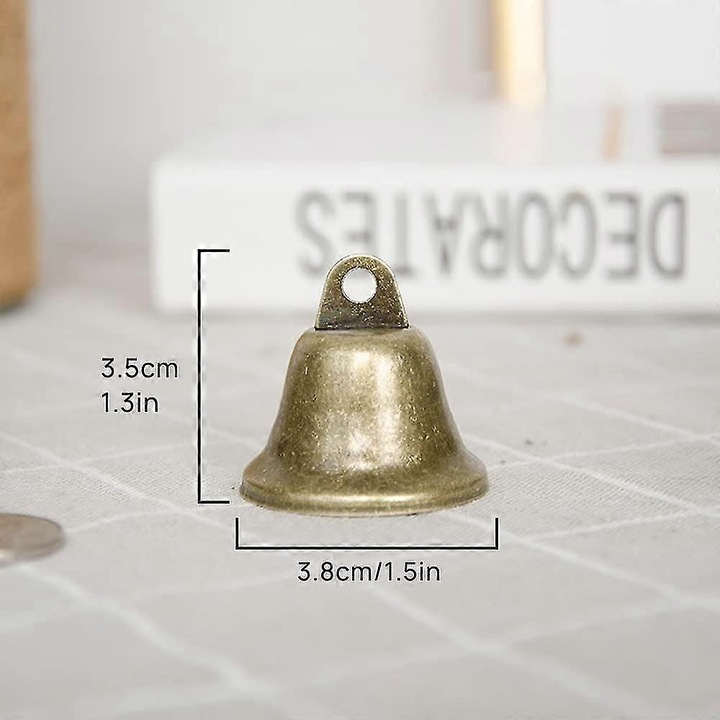 Set 20 clopotei mici vintage din bronz pentru decoratiuni, sunet clar, usor de utilizat
