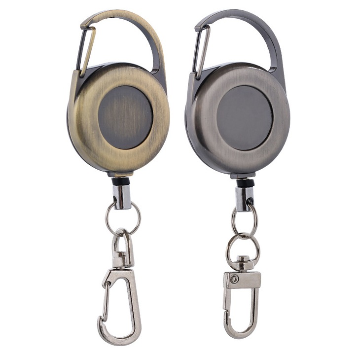 Set 2 brelocuri retro, metal, argintiu/auriu