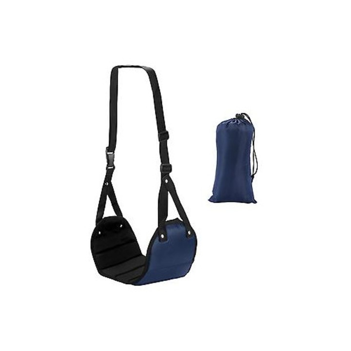 Utazó lábtartó, 21x46cm, állítható, könnyű, tengerészkék