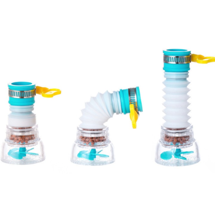 Filtru apa robinet, design modern, filtrare clor si metale grele, albastru