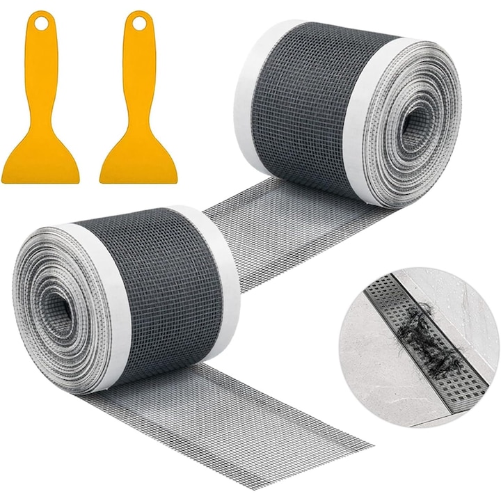 Set 2 prinzatoare pentru par, 70mm x 10m, pentru scurgere, autoadezive, negre
