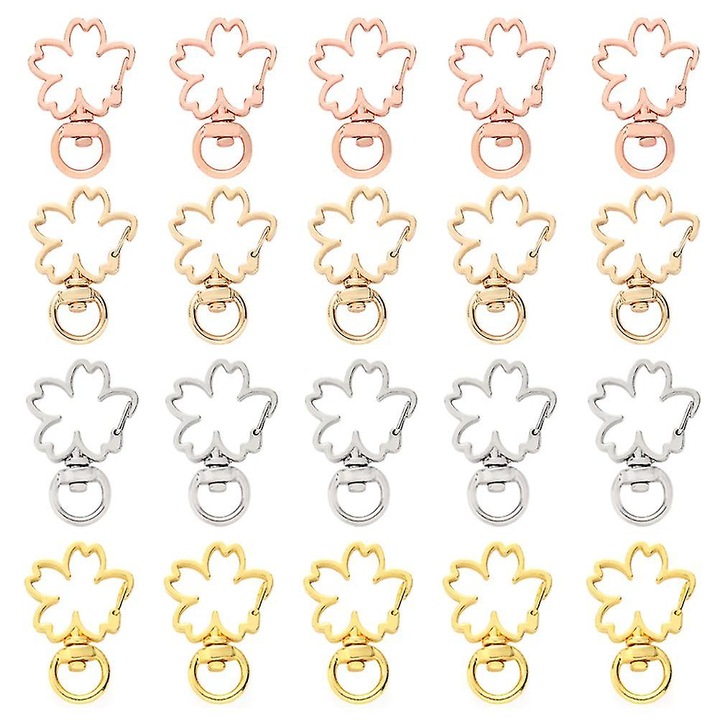 20 db-os Sakura medálos kulcstartó szett, többszínű, 3.60x2.30x0.50cm