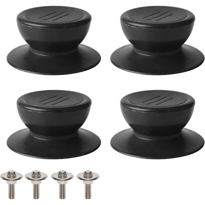 Set 4 bucati manere capac oala, universale pentru ustensile de bucatarie, negru