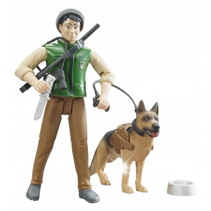 Фигурка на лесовъд с куче, Bruder, многоцветна