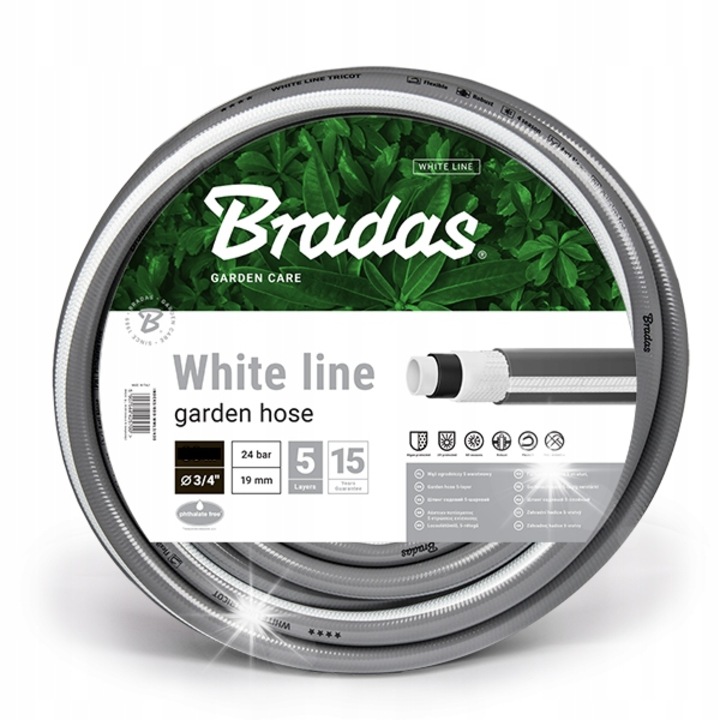 Kerti tömlő Bradas WHITE LINE 3/4", 50m, UV-álló, rugalmas