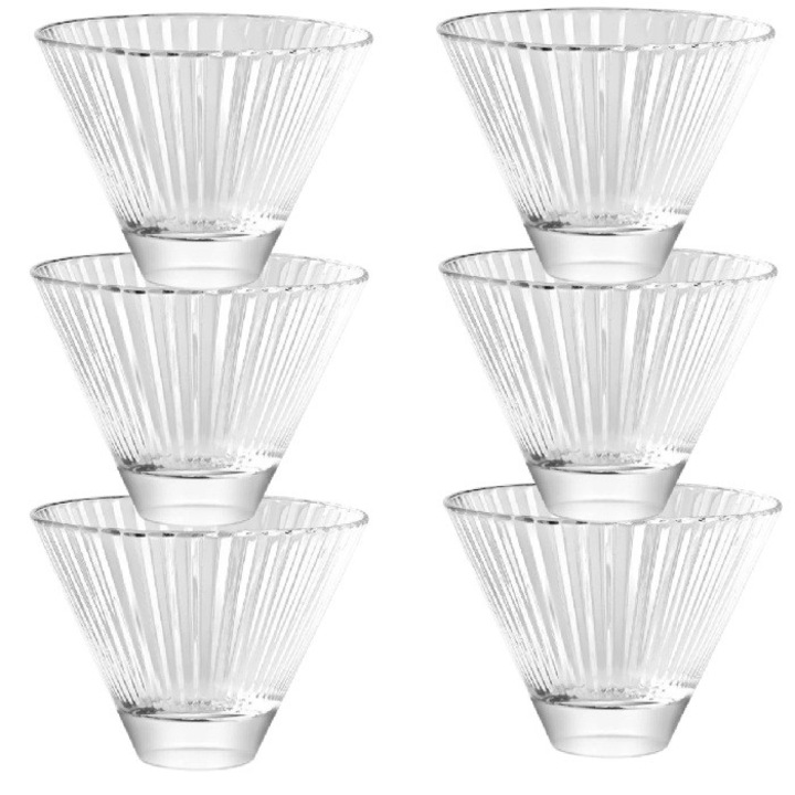 Set 6 boluri din sticla temperata VIDIVI colectia DIVA 330ml 12x10xh9cm