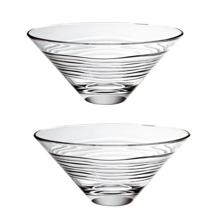Set 2 boluri conic din sticla temperata VIDIVI colectia OASI 2, 2lt 26x20xh11, 5cm