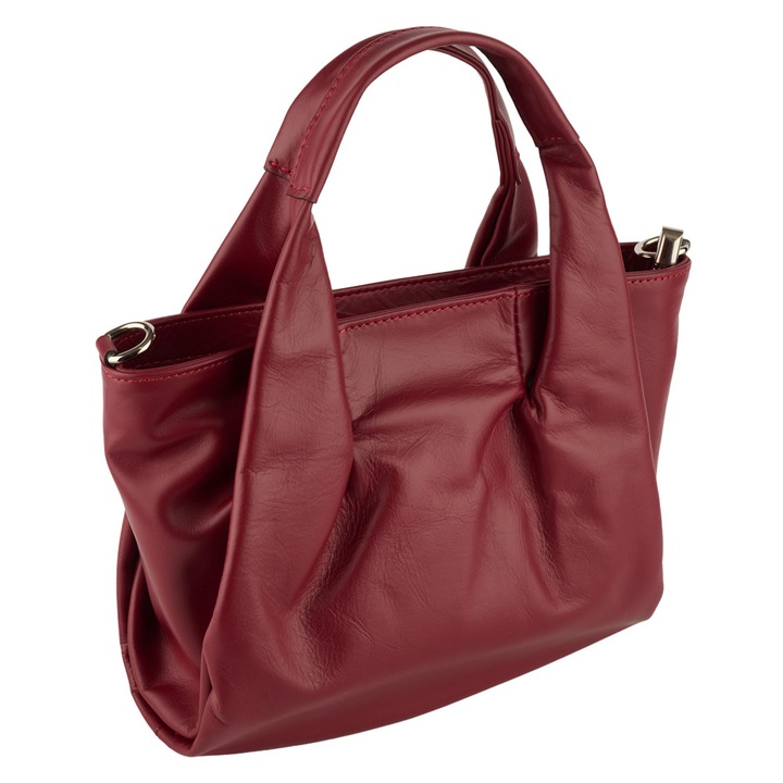 Perla taska, 100% termeszetes bor, 82387, Bordó, 31x11x21