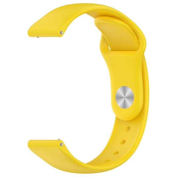 Best Accessories, 20 mm-es szilikon szíj, sárga, állítható, gyors rögzítés, Samsung Galaxy Watch/Huawei/Polar/Garmin/Vivoactive okosórákhoz