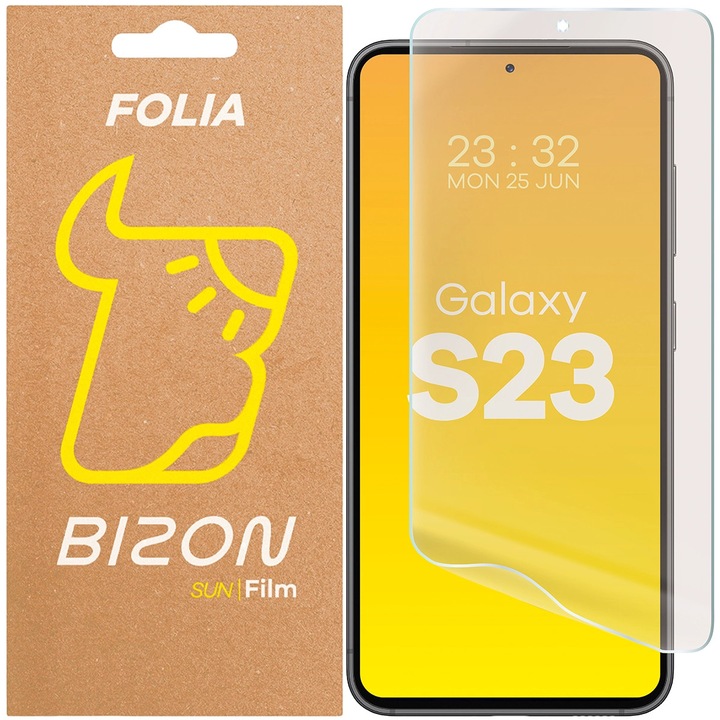 Folie Mata Bizon Glass Film Sun pentru Galaxy S23, Transparent