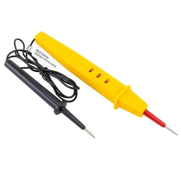 Tester tensiune 9923, 3 scale 110V-220V-380V AC, cu led indicare tensiune, galben
