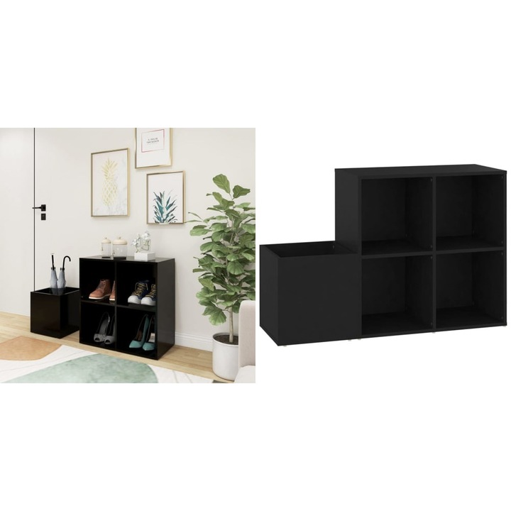 Pantofar de hol, negru, 105x35, 5x70 cm, PAL