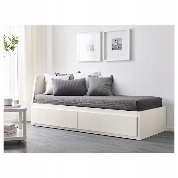 Pat cu 2 sertare, IKEA FLEKKE, alb, 80x200 cm - eMAG.ro