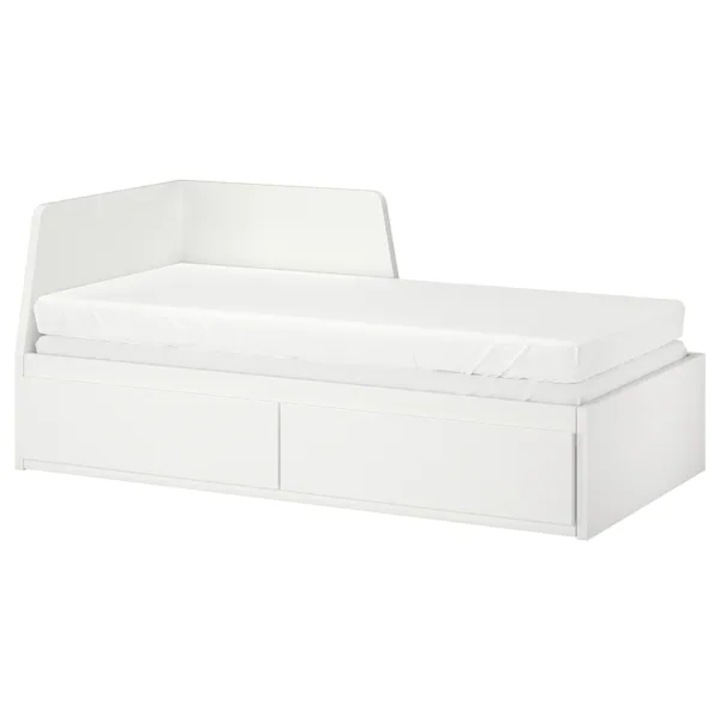 Pat cu 2 sertare, IKEA FLEKKE, alb, 80x200 cm - eMAG.ro