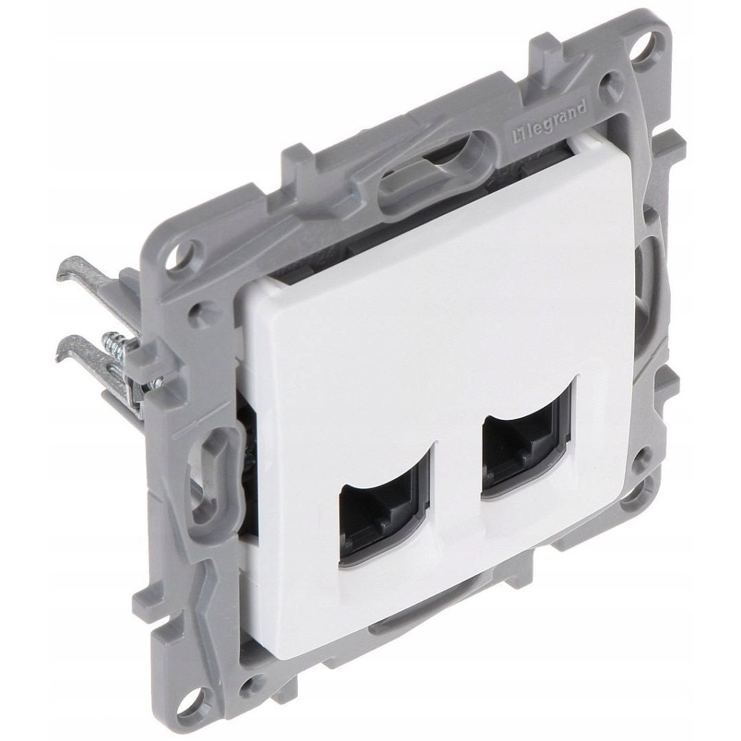 Priza RJ-45 2x, Legrand, 80x80x45mm, alb - eMAG.ro