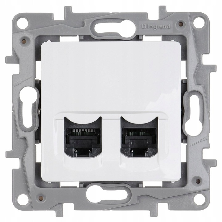Priza RJ-45 2x, Legrand, 80x80x45mm, alb - eMAG.ro